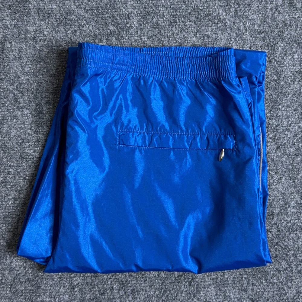Vintage 90s Nike Nylon Track Pants Mens Small Royal Blue Windbreaker Ankle Zip